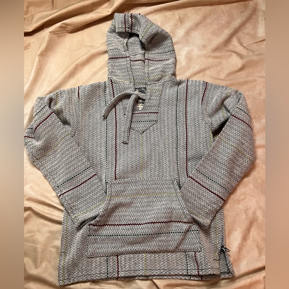 White, black red green and yellow Original Senor Lopez Baja Hoodie - size medium